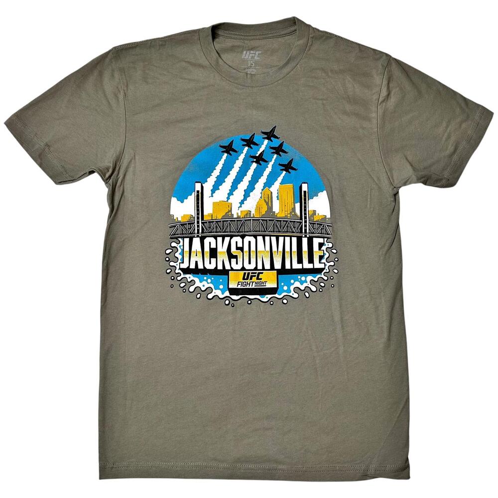 NEW UFC Jacksonville Fight Night Graphic Short Sleeve T-Shirt Olive Men S